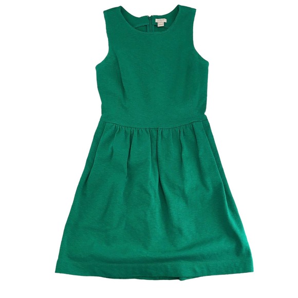 J. Crew Womens Size XXS Sleeveless Kelly Mini Dress in Green Hand Pockets - Picture 7 of 8